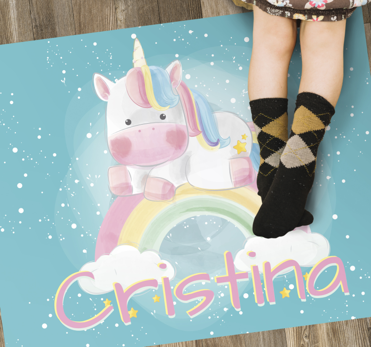 Covor vinil personalizabil pentru copii unicorn - TenStickers