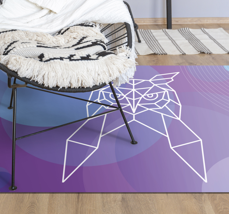 Covor vinil animal artă geometrică cu bufnițe - TenStickers
