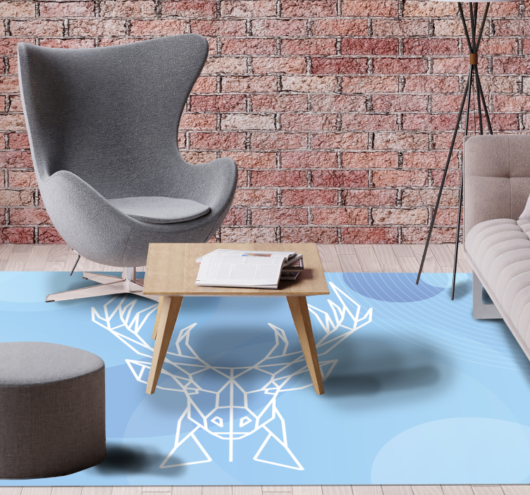 Covor vinil animal cap de cerb geometric - TenStickers