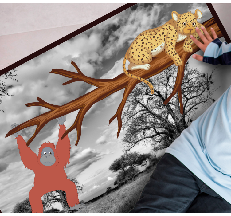 Covor vinil animal creaturi junglei jucăușe - TenStickers