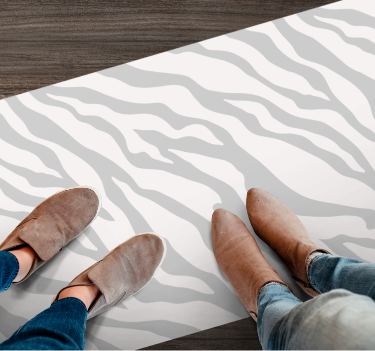 Covor vinil print animalier dungi gri de zebră - TenStickers