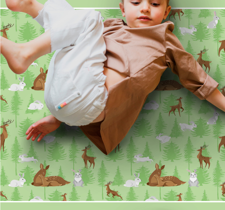 Covor vinil animal creaturi verzi ale pădurii - TenStickers