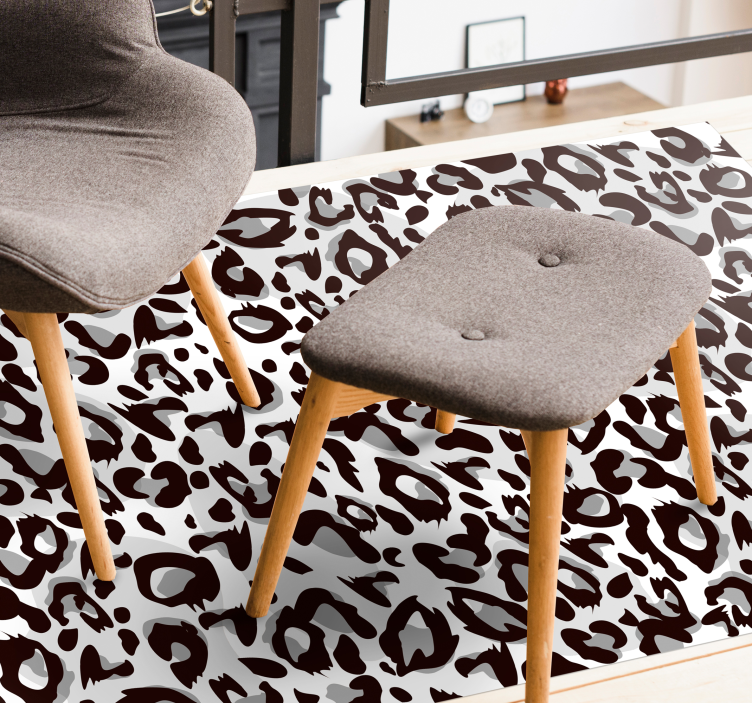 Covor vinil print animalier motivul loviturilor de leopard - TenStickers
