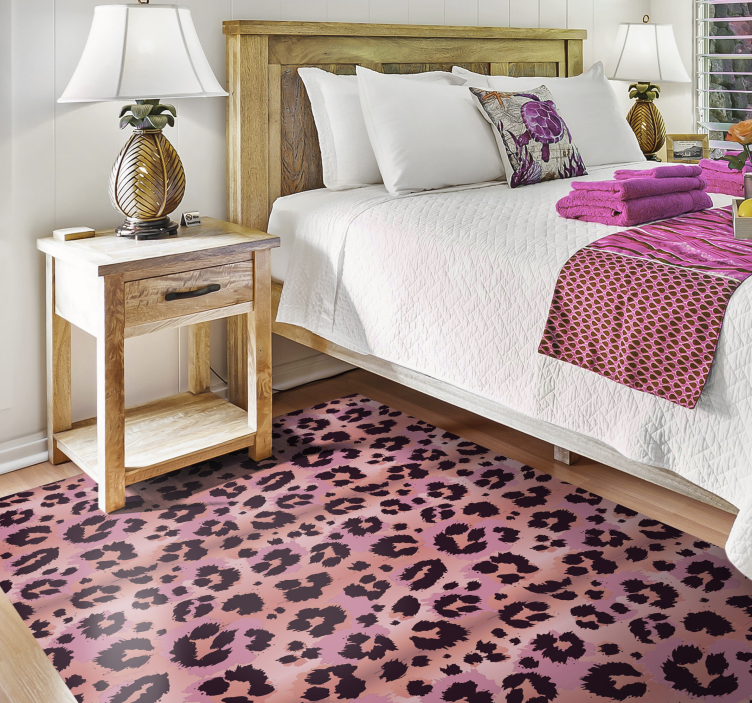Covor vinil print animalier roz leopard - TenStickers