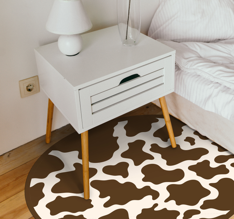 Covor vinil print animalier piele de vacă circulară - TenStickers
