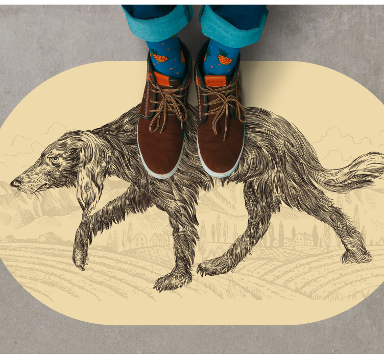 Covor vinil animal siluetă canină elegantă - TenStickers