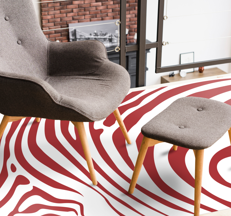 Covor vinil print animalier valuri roșii izbitoare - TenStickers