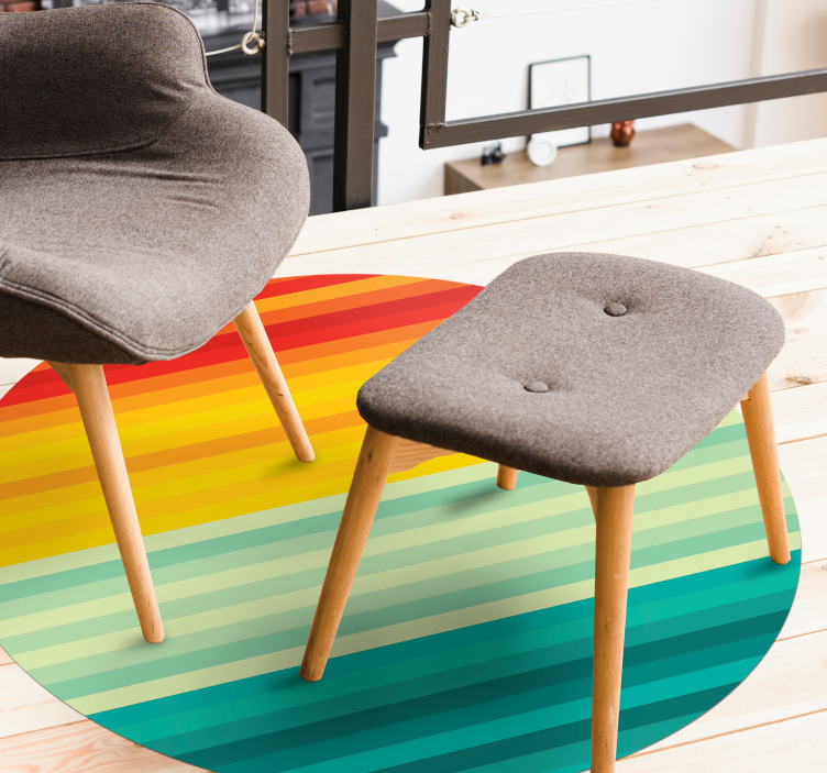 Covor vinil vărgat cerc dungi curcubeu - TenStickers