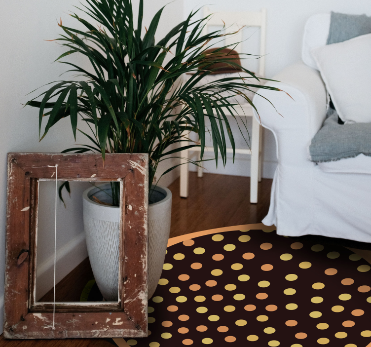 Covor vinil vărgat cerc punctat cu polca - TenStickers