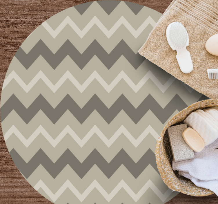 Covor vinil vărgat cercuri cu model chevron - TenStickers