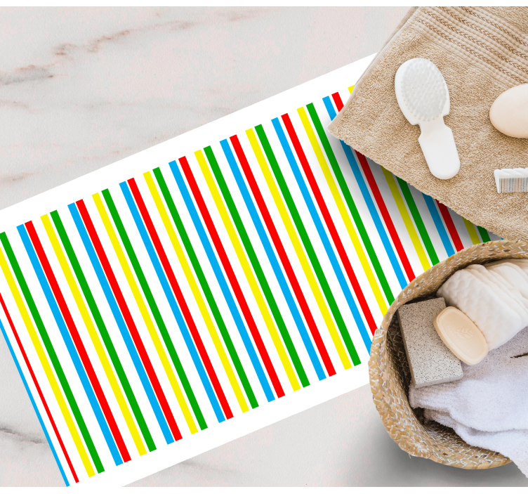 Covor vinil vărgat model vertical colorat - TenStickers