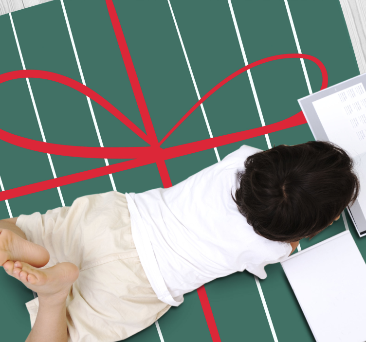 Covor vinil vărgat dungi verzi roșii - TenStickers