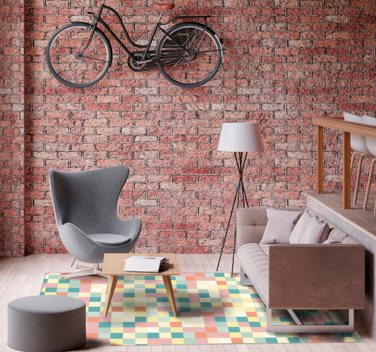 Covor vinil vărgat grilă multicoloră - TenStickers