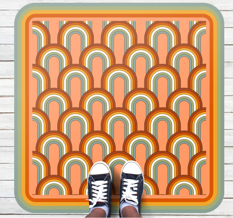 Covor de vinil geometric modele de arc colorate - TenStickers