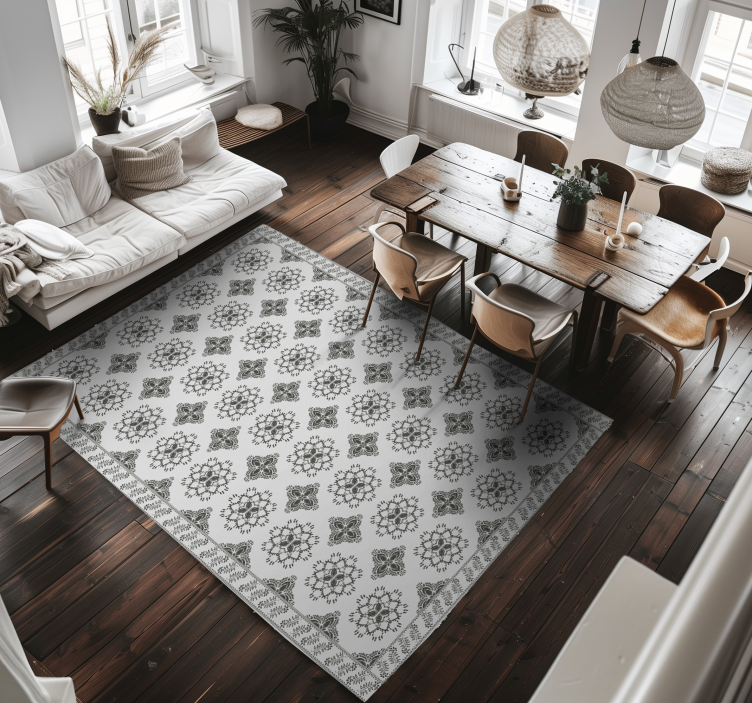 Covor de vinil pentru sala de mese design floral vintage - TenStickers