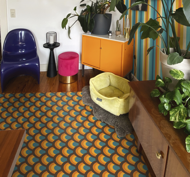 Covor vintage din vinil curcubeu anii '70 - TenStickers