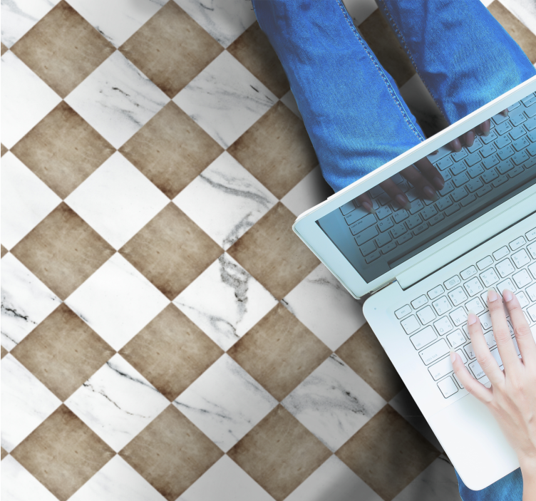 Covor de vinil gresie "gadir" sepia - TenStickers