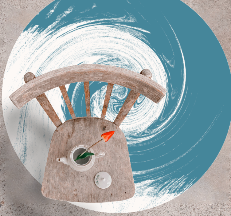 Covor vinil rotunde swirling Blue Abstract - TenStickers