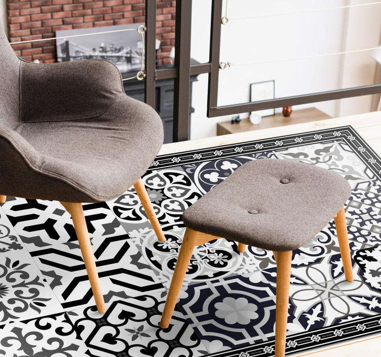 Covor negru de ciment cu gresie - TenStickers