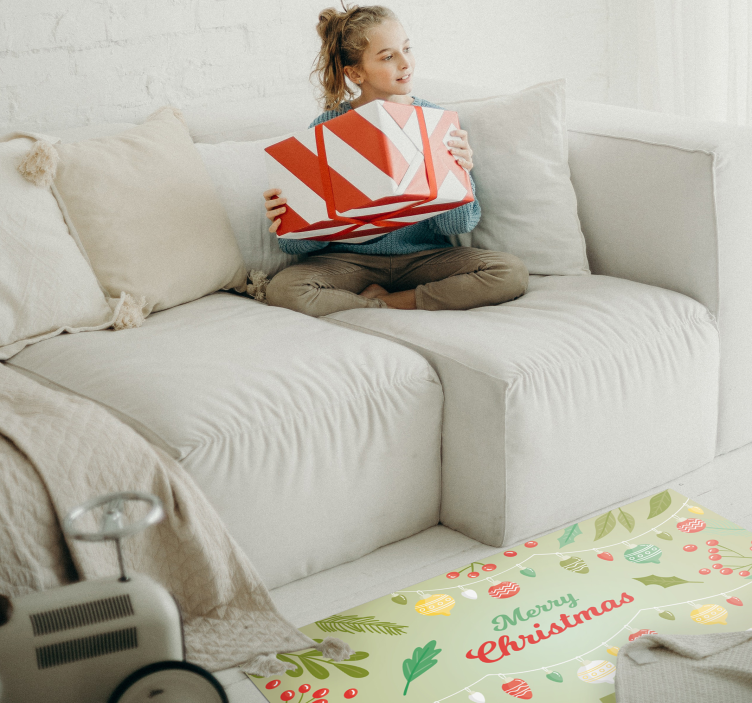 Crăciun fericit și cadouri covor de brad - TenStickers