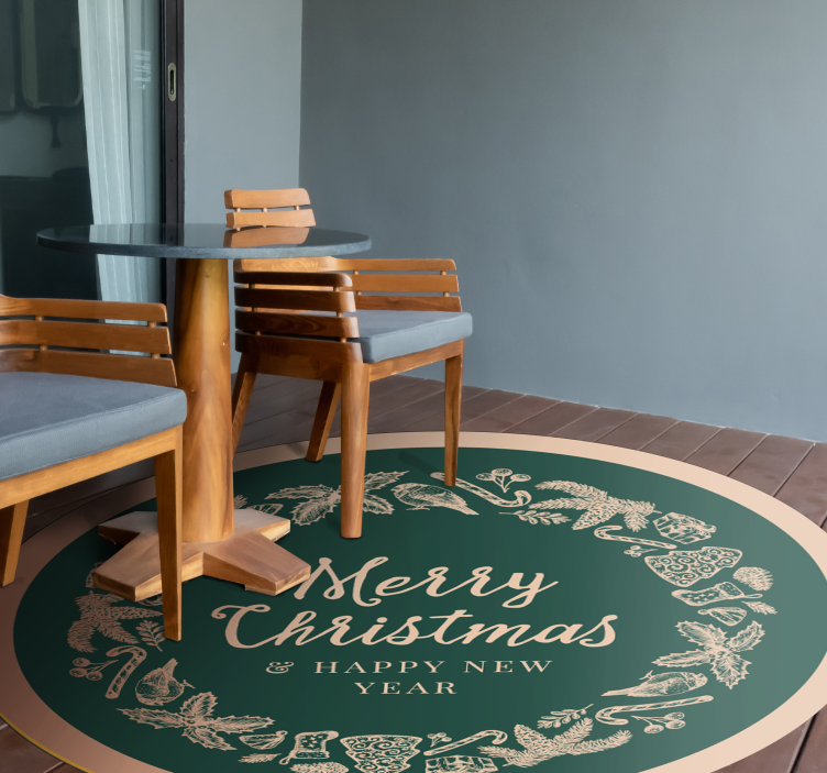 Crăciun fericit și covor de anul nou fericit - TenStickers