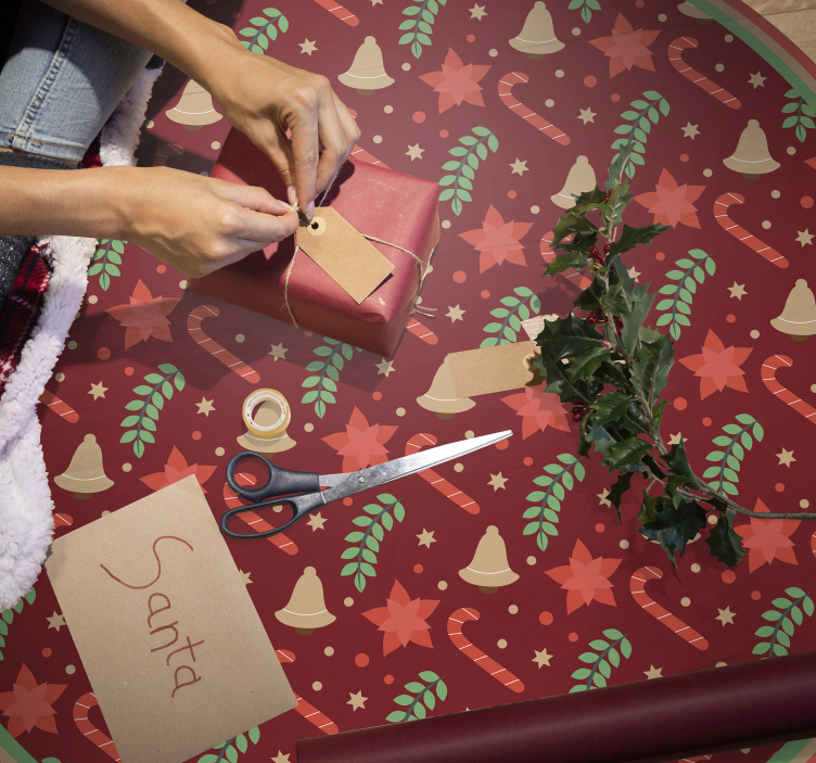 Covor de bomboane de crăciun covor de vinil roșu - TenStickers