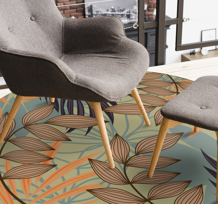 Frunze pe ramuri covor floral din vinil - TenStickers