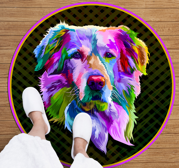 Covor de aur pop art golden retriever - TenStickers