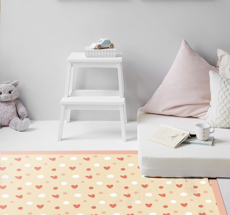 Inimioare și buline covoare geometrice din vinil - TenStickers