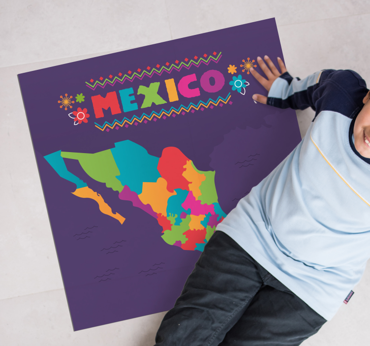 Map mexico map world vinyl rug - TenStickers