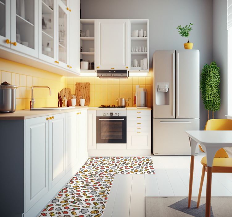 Covor modern cu model icoane alimentare - TenStickers