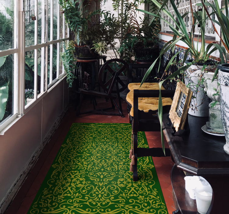 Ornamente elegante covor modern verde - TenStickers