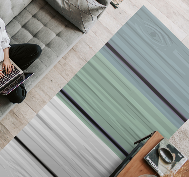 Covor din vinil albastru și gri efect lemn - TenStickers