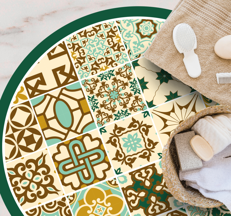 Covoare de baie din dale spaniole aurii și verzi - TenStickers