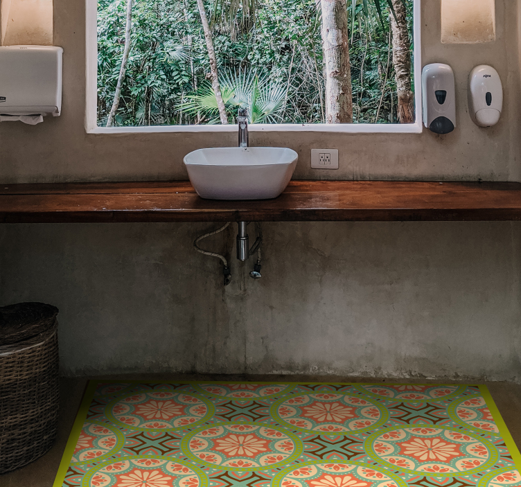 Pardoseală din mozaic verde pătrat - TenStickers