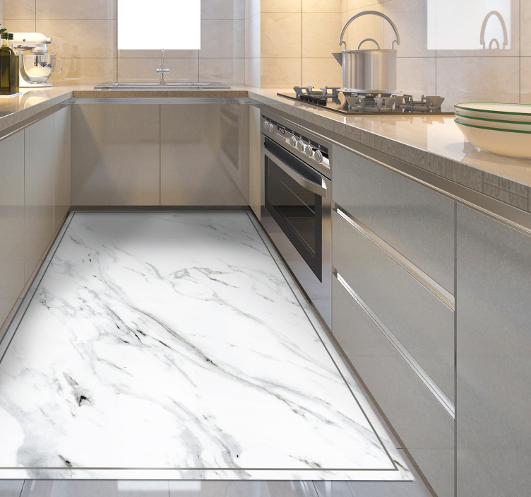 Pentru bucatarie covor modern efect marmura - TenStickers