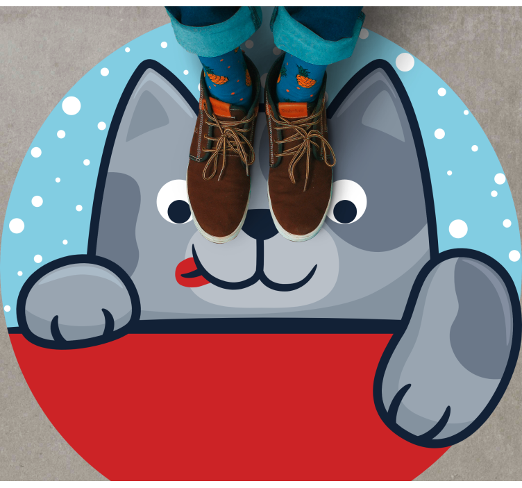 Pisică cu limba scoasă din gură covor pentru animale - TenStickers