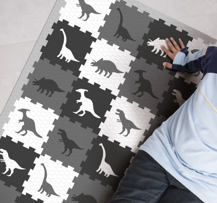 Covor gri animal puzzle pentru copii - TenStickers