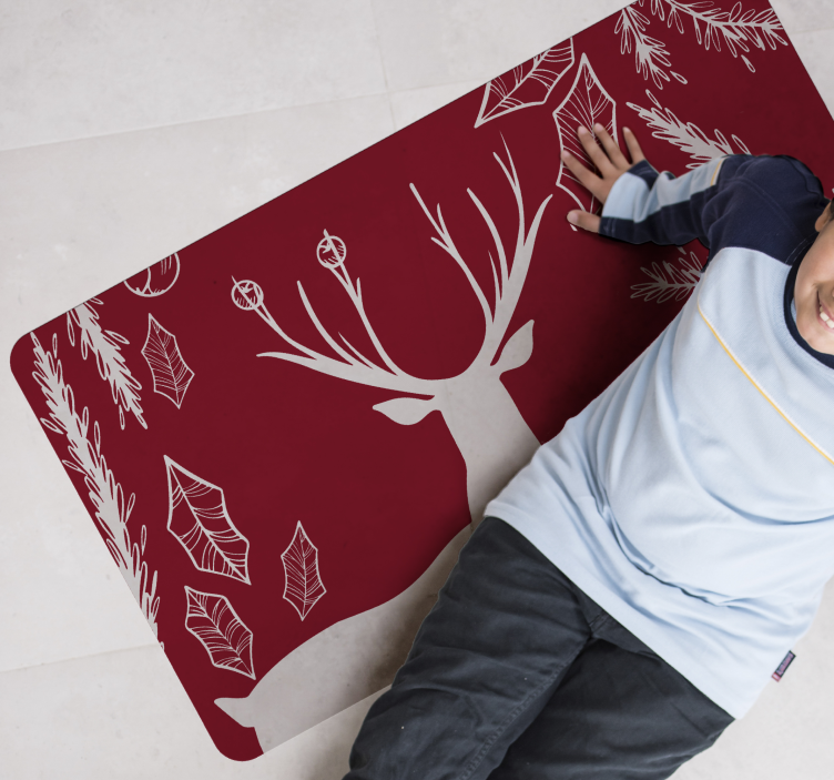 Ren roșu în pădure copac - TenStickers