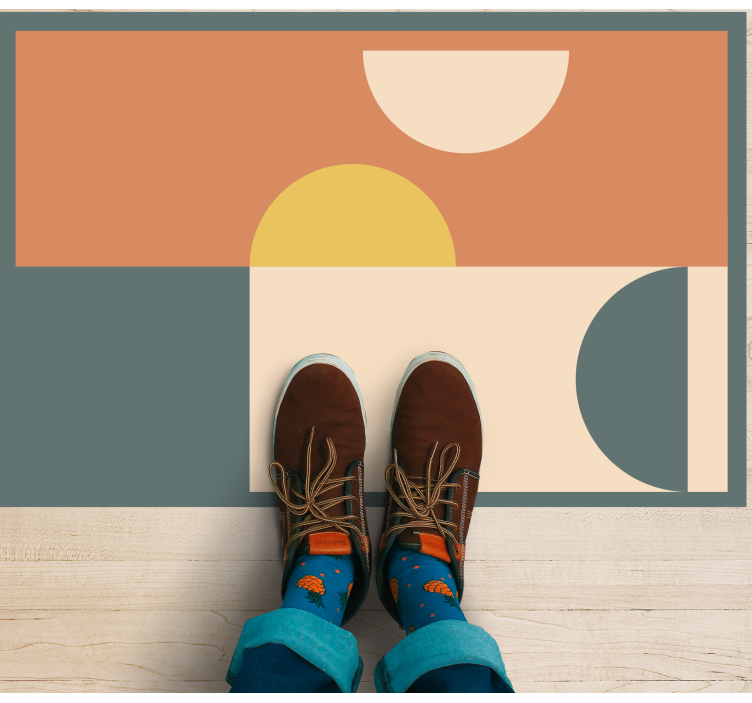 Semicercuri și dreptunghiuri covor geometric - TenStickers