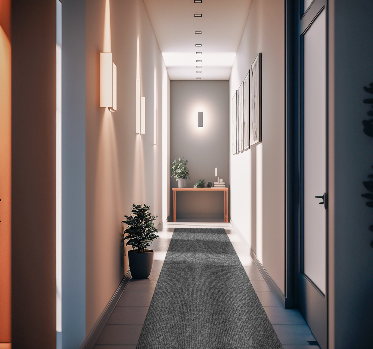 Covor hol modern tesatura monocolor gri - TenStickers