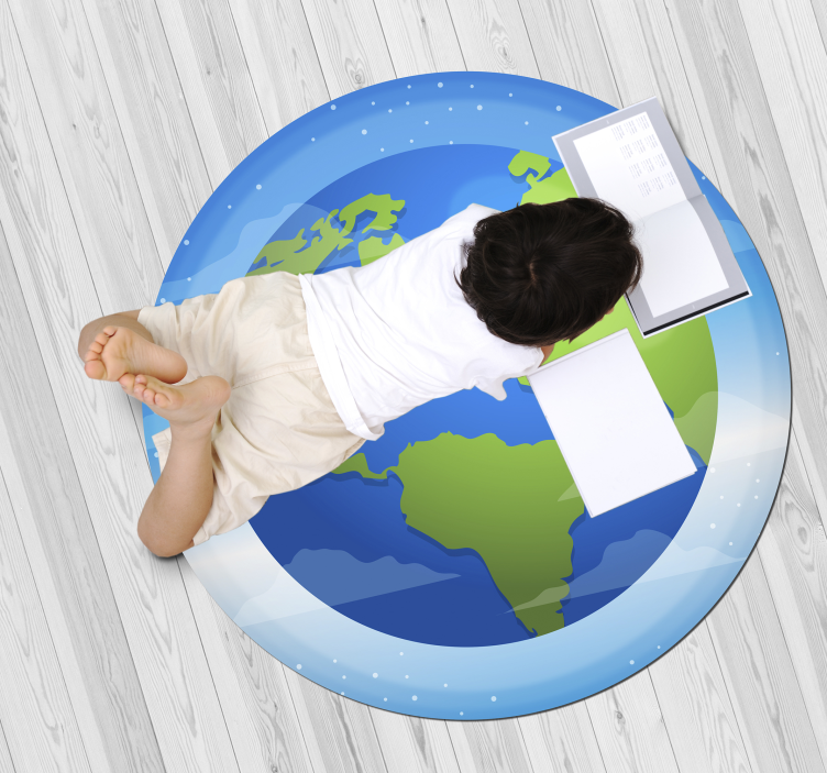 Uimitor covor circular de vinil de pe glob - TenStickers