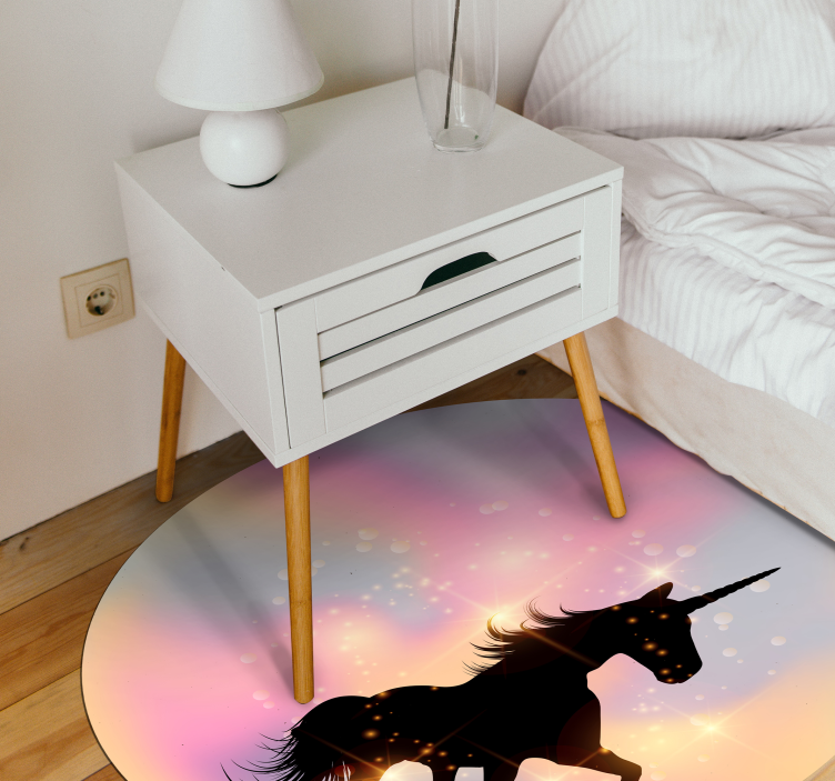 Covor unicorn holograma gradient fundal animal - TenStickers