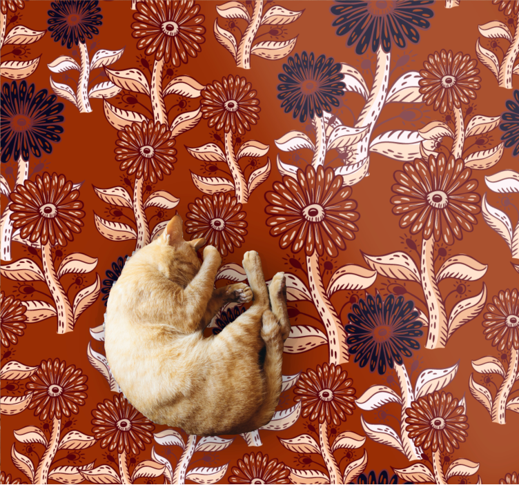 Covor vinil flori și plante armonie model floral - TenStickers