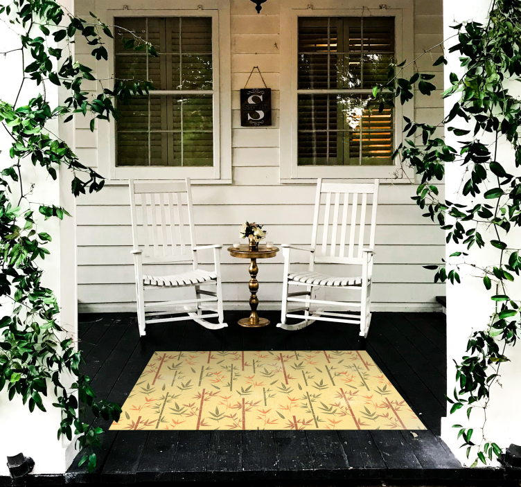 Covor vinil flori și plante bambus botanic - TenStickers