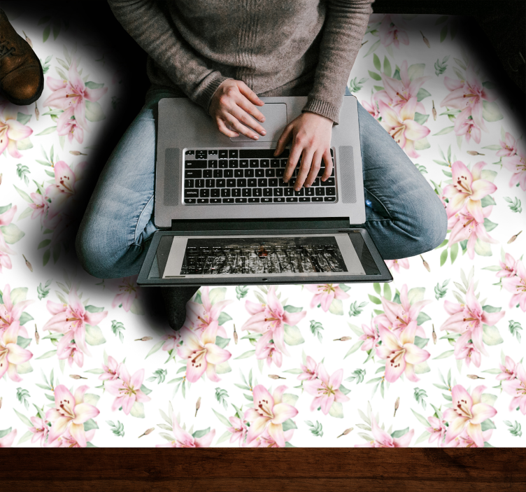 Covor vinil flori și plante eleganta florilor florale - TenStickers