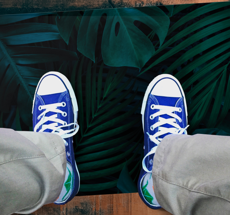 Covor vinil flori și plante frunziș tropical - TenStickers