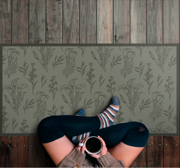 Covor vinil flori și plante ilustrații botanice - TenStickers