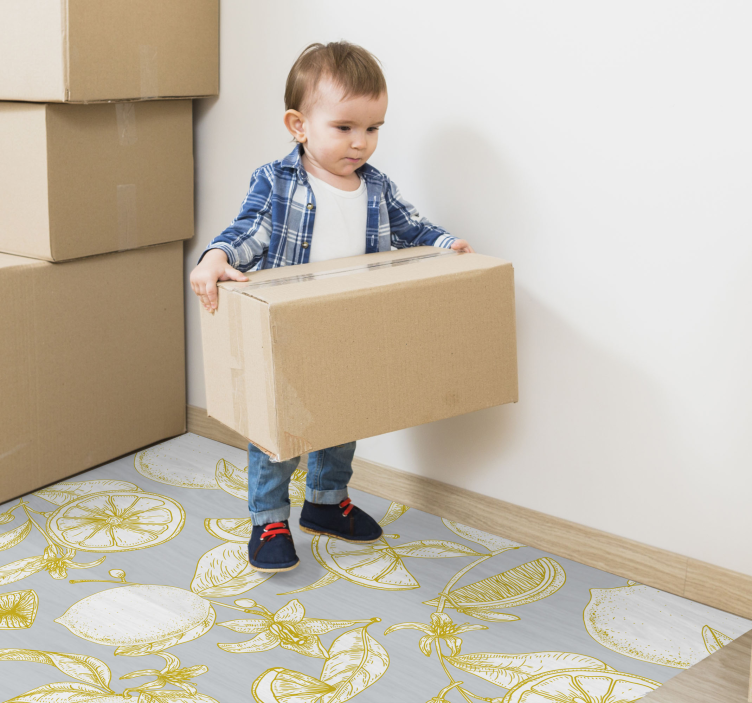 Covor vinil flori și plante model botanic de citrice - TenStickers