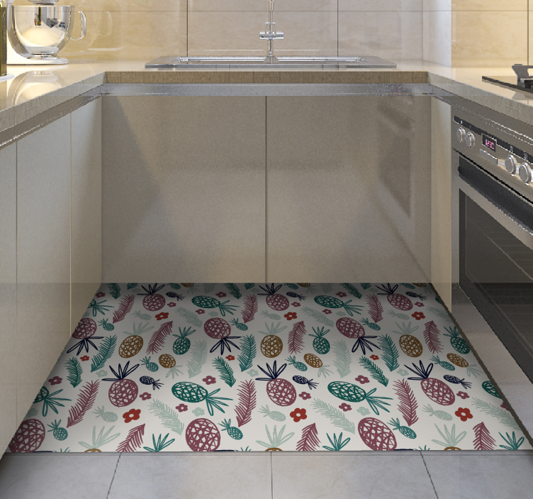 Covor vinil flori și plante motiv fructe tropicale - TenStickers